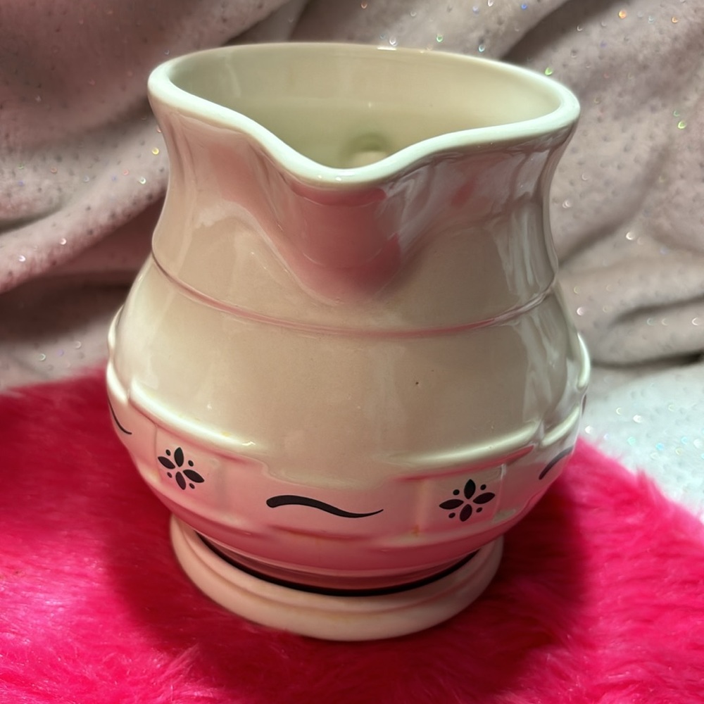 Longaberger Pottery Woven Traditions Heritage Green Small 1 QT Juice Pitcher - Picture 3 of 11